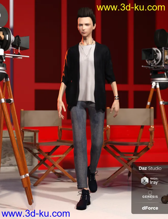 dForce Pop Style Outfit Textures模型的图片4