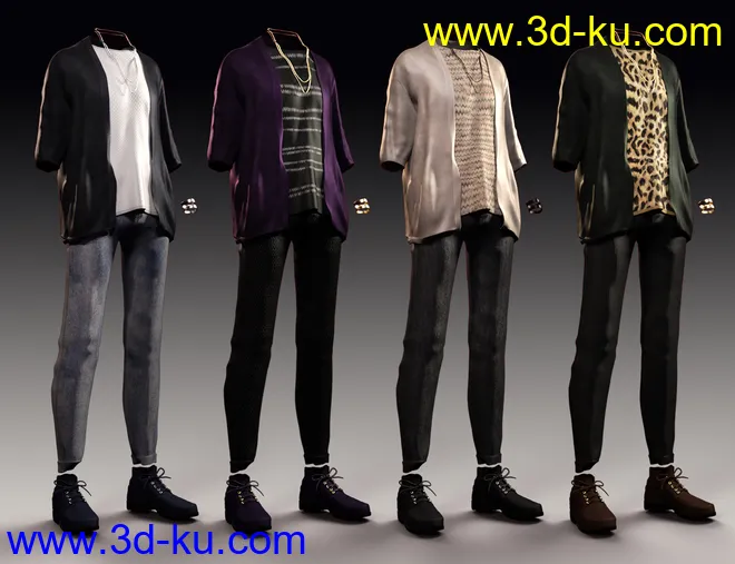 dForce Pop Style Outfit Textures模型的图片7