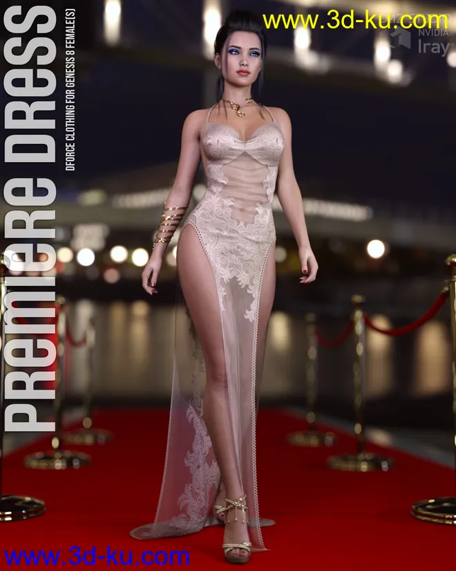 dForce Premiere Dress for Genesis 8 Females模型的图片1