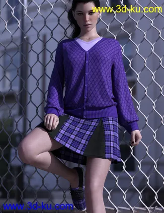 3D打印模型dForce Preppy Girl Outfit for Genesis 8 Females的图片