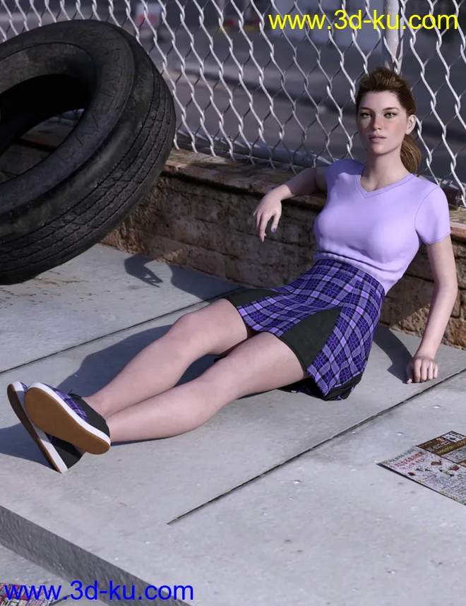 dForce Preppy Girl Outfit for Genesis 8 Females模型的图片2