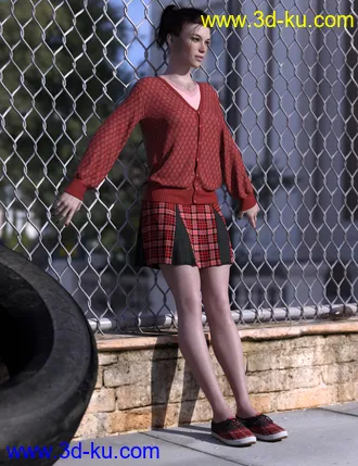 3D打印模型dForce Preppy Girl Outfit for Genesis 8 Females的图片
