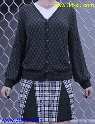 3D打印模型dForce Preppy Girl Outfit for Genesis 8 Females的图片