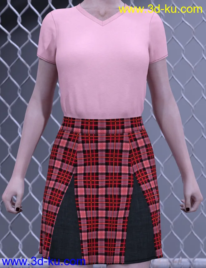 dForce Preppy Girl Outfit for Genesis 8 Females模型的图片8