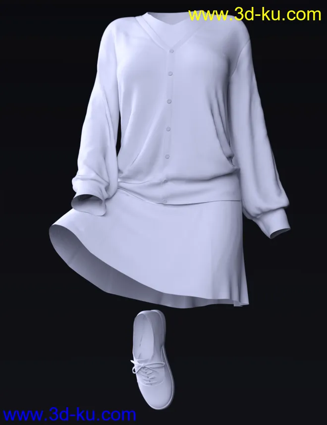 dForce Preppy Girl Outfit for Genesis 8 Females模型的图片10