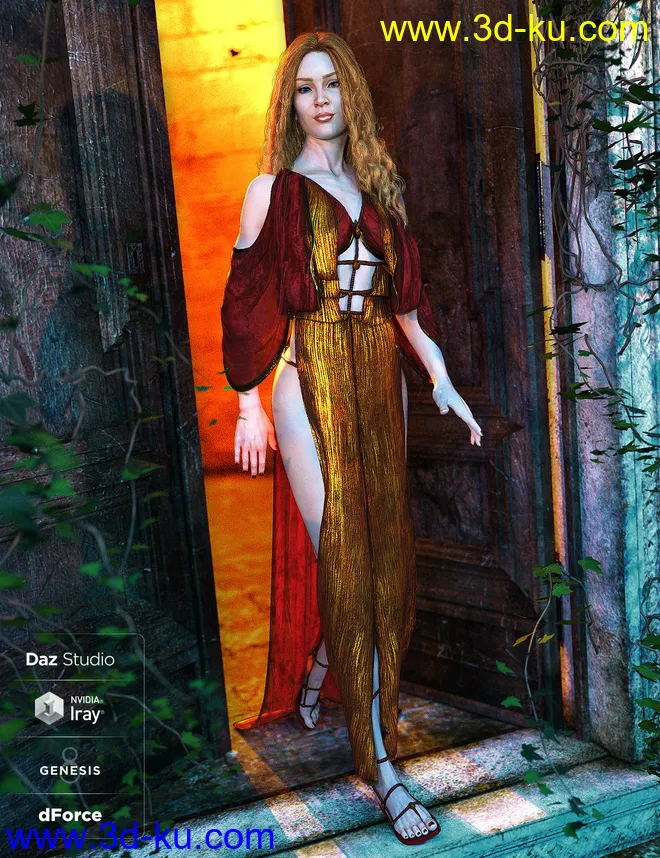 dForce Qabbalah Outfit for Genesis 8 Female(s)模型的图片1