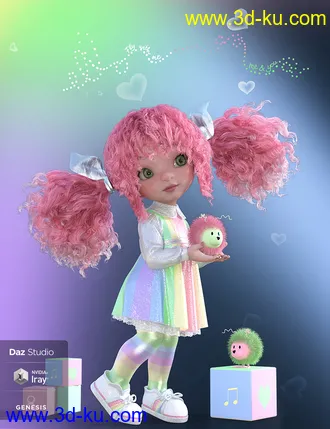 3D打印模型dForce Rainboo Dress for Genesis 8 Females的图片