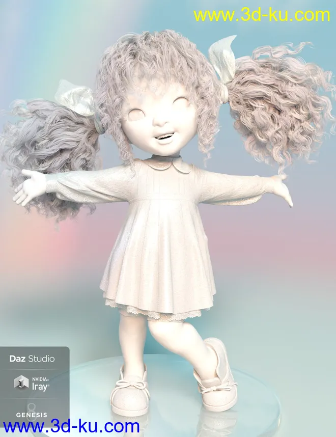 dForce Rainboo Dress for Genesis 8 Females模型的图片5