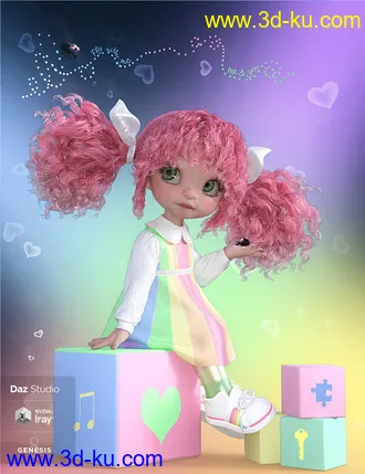 3D打印模型dForce Rainboo Dress for Genesis 8 Females的图片