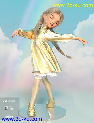 3D打印模型dForce Rainboo Dress for Genesis 8 Females的图片