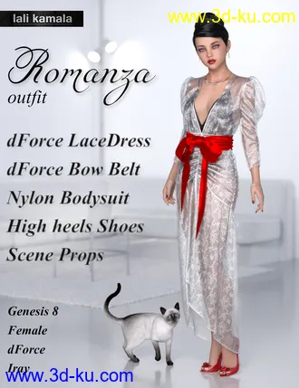 3D打印模型dForce Romanza Outfit for Genesis 8 Female(s)的图片