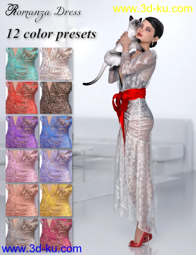 dForce Romanza Outfit for Genesis 8 Female(s)模型的图片4