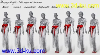 3D打印模型dForce Romanza Outfit for Genesis 8 Female(s)的图片