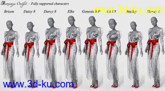 3D打印模型dForce Romanza Outfit for Genesis 8 Female(s)的图片