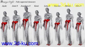 3D打印模型dForce Romanza Outfit for Genesis 8 Female(s)的图片