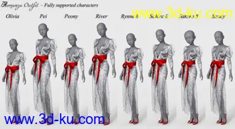 3D打印模型dForce Romanza Outfit for Genesis 8 Female(s)的图片