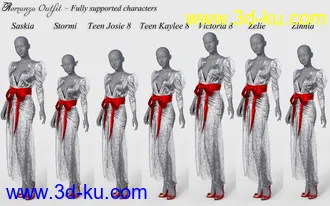 3D打印模型dForce Romanza Outfit for Genesis 8 Female(s)的图片