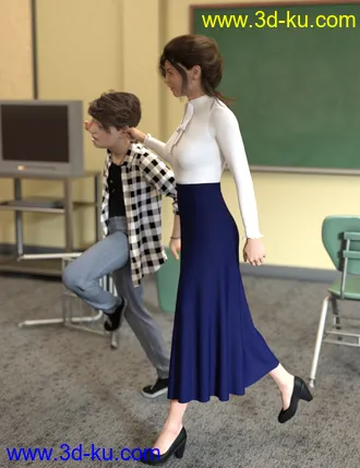 3D打印模型dForce Schoolmarm Outfit for Genesis 8 Female (s)的图片
