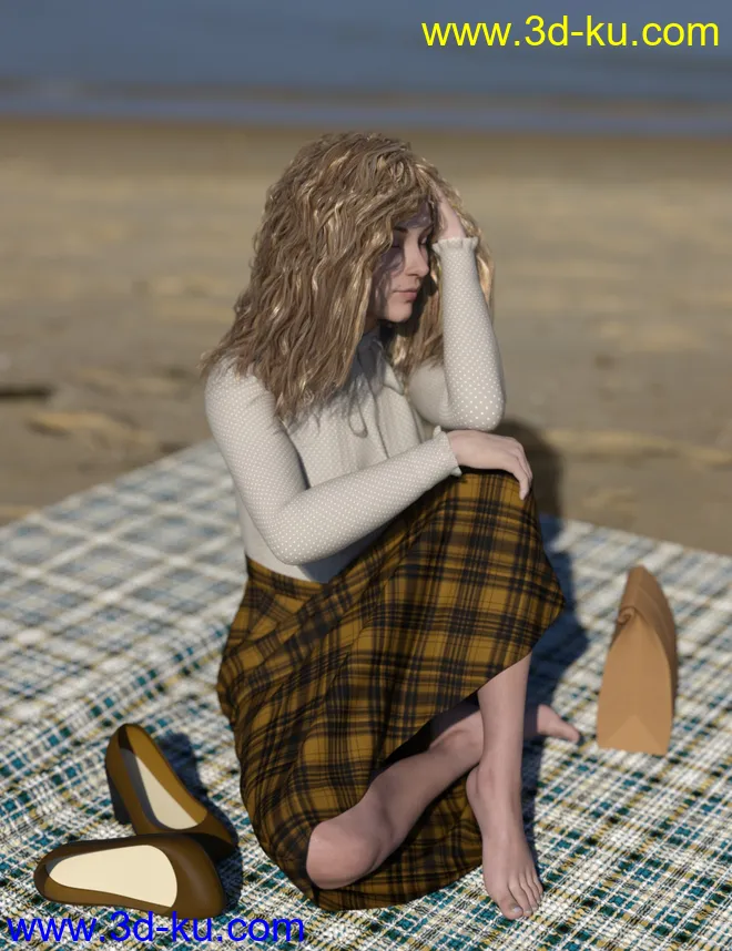 dForce Schoolmarm Outfit for Genesis 8 Female (s)模型的图片4