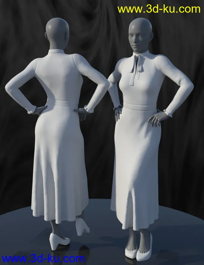 dForce Schoolmarm Outfit for Genesis 8 Female (s)模型的图片5