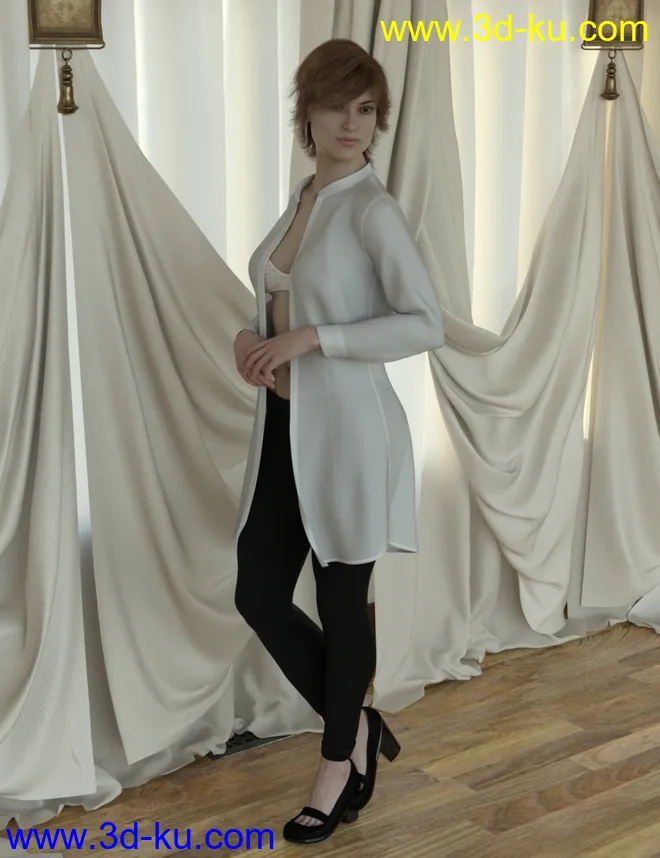 dForce Shirt Dress Outfit for Genesis 8 Female(s)模型的图片1
