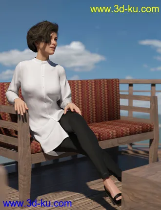 3D打印模型dForce Shirt Dress Outfit for Genesis 8 Female(s)的图片