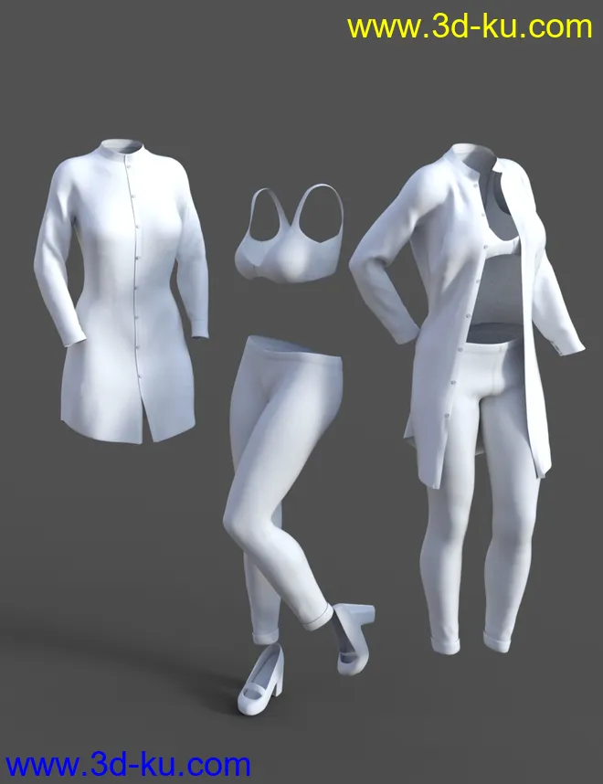 dForce Shirt Dress Outfit for Genesis 8 Female(s)模型的图片5
