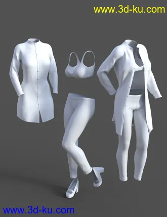 3D打印模型dForce Shirt Dress Outfit for Genesis 8 Female(s)的图片