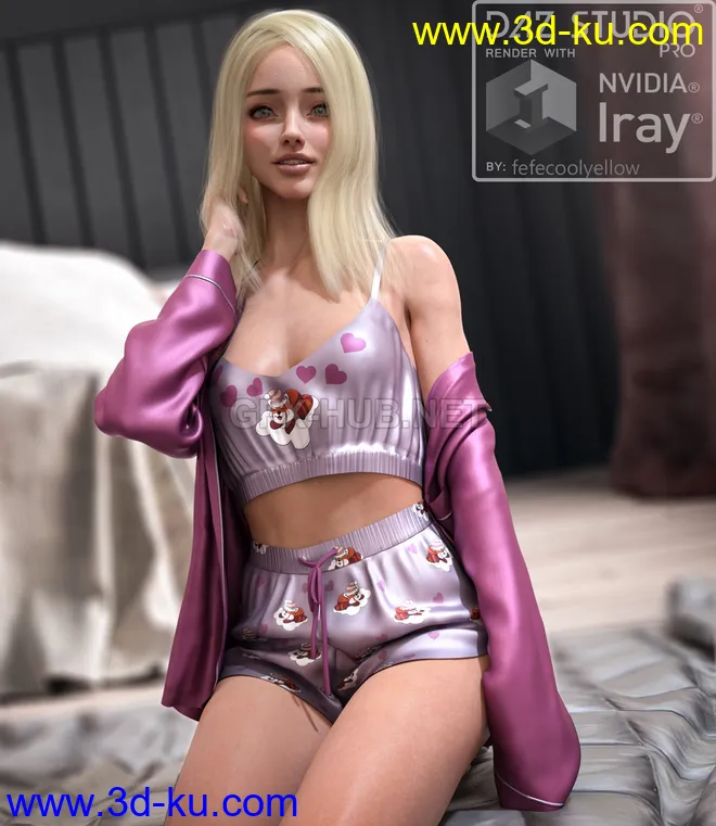 dForce Sleep Well PJS outfit for G8F模型的图片1
