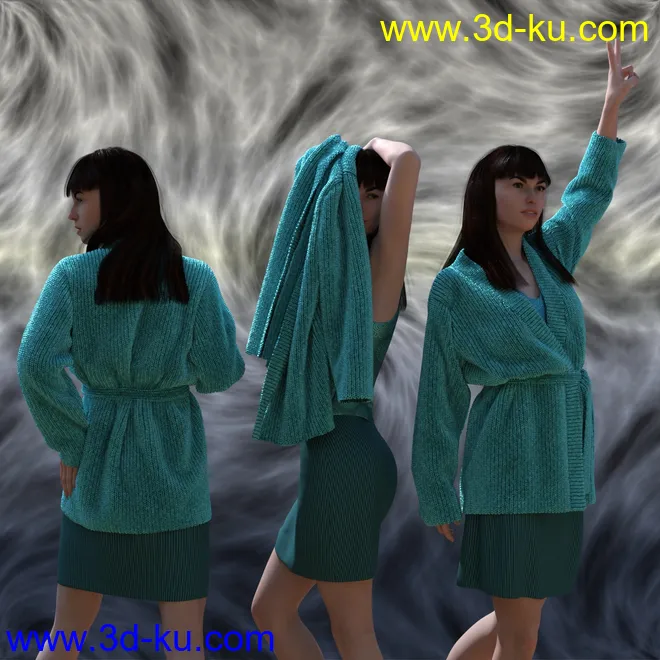 dForce Soft Sweaters Outfit for Genesis 8 Female模型的图片1