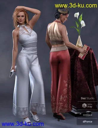 dForce Sophia Outfit for Genesis 8 Female(s)模型的图片3