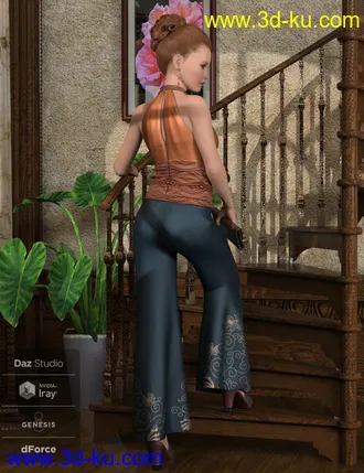 dForce Sophia Outfit for Genesis 8 Female(s)模型的图片6