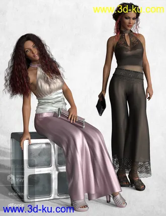 dForce Sophia Outfit for Genesis 8 Female(s)模型的图片7