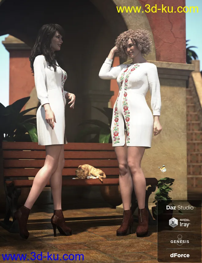 dForce Spring Breeze Outfit for Genesis 8 Female(s)模型的图片1