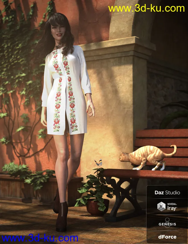 dForce Spring Breeze Outfit for Genesis 8 Female(s)模型的图片2