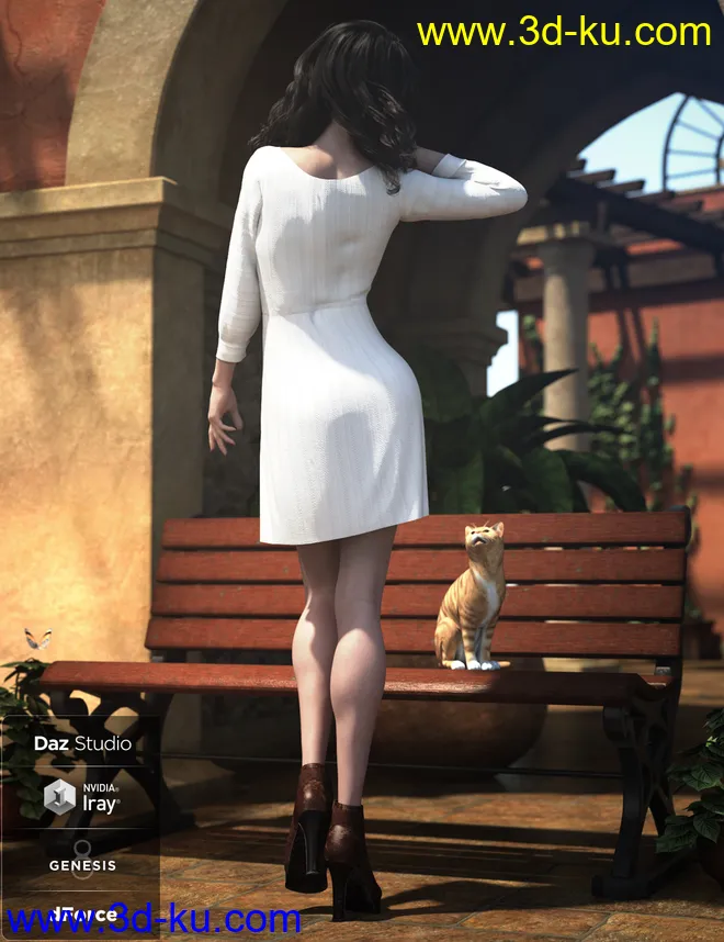 dForce Spring Breeze Outfit for Genesis 8 Female(s)模型的图片3