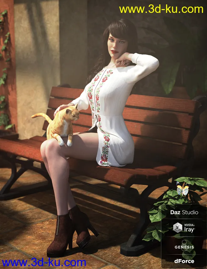 dForce Spring Breeze Outfit for Genesis 8 Female(s)模型的图片5