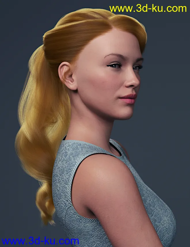 dForce Stephanie Ponytail for Genesis 8 Females模型的图片1