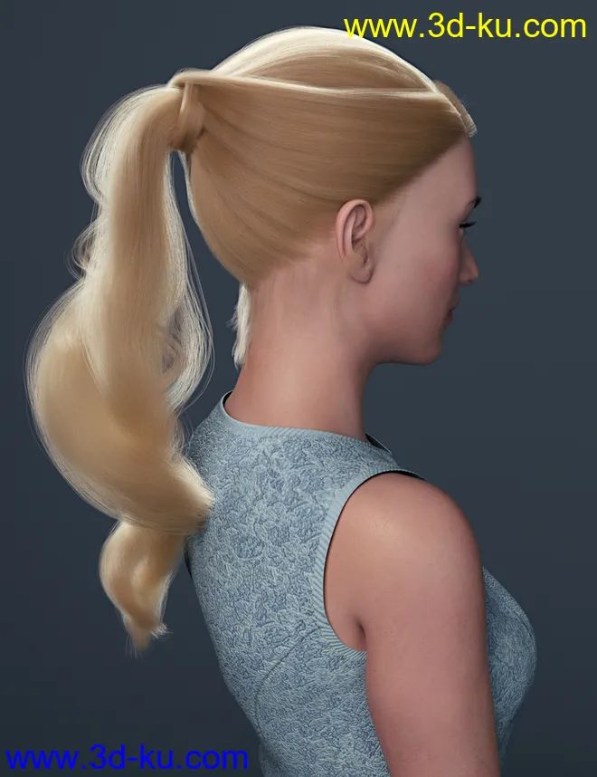 dForce Stephanie Ponytail for Genesis 8 Females模型的图片6