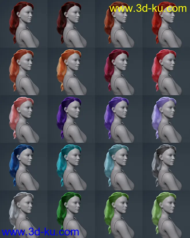 dForce Stephanie Ponytail for Genesis 8 Females模型的图片8