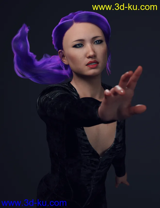dForce Stephanie Ponytail for Genesis 8 Females模型的图片10