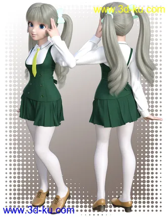 3D打印模型dForce Stylish School Uniform for Genesis 8 Female(s)的图片