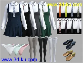 3D打印模型dForce Stylish School Uniform for Genesis 8 Female(s)的图片