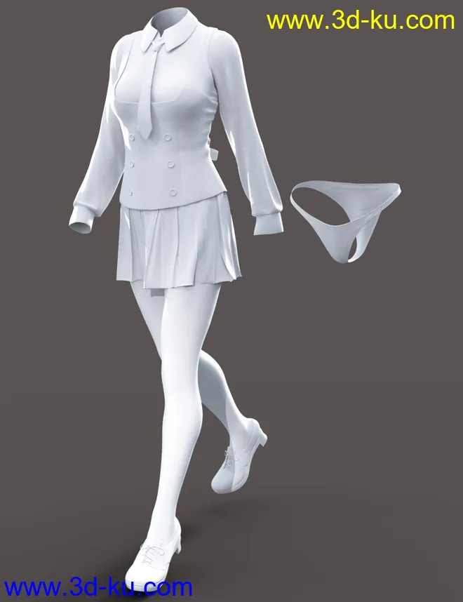 dForce Stylish School Uniform for Genesis 8 Female(s)模型的图片5