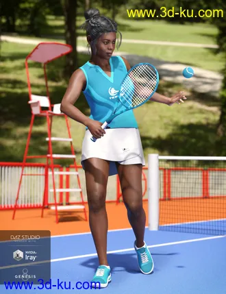 3D打印模型dForce Tennis Outfit for Genesis 8 Female(s)的图片