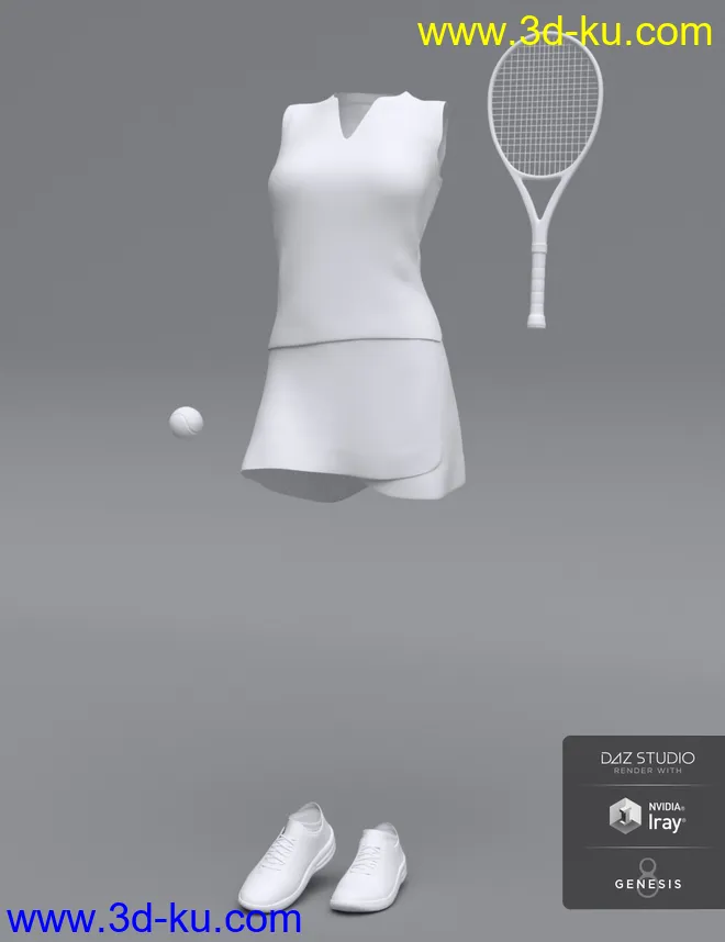 dForce Tennis Outfit for Genesis 8 Female(s)模型的图片5