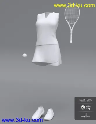 3D打印模型dForce Tennis Outfit for Genesis 8 Female(s)的图片