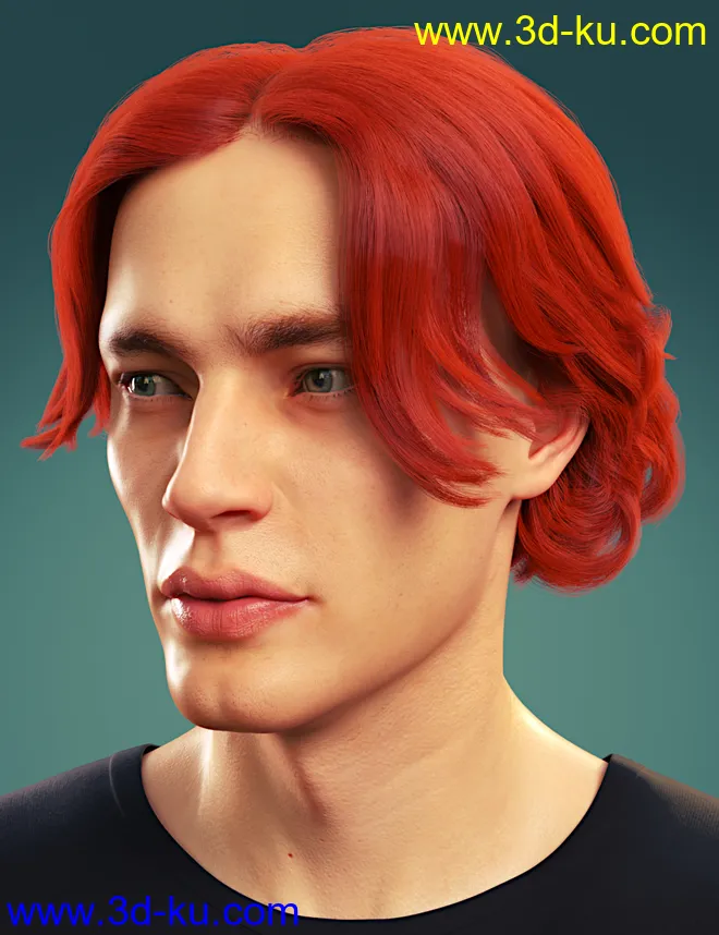 dforce Timothee Hair for Genesis 8 and 8.1 Males and Torment 8.1模型的图片6