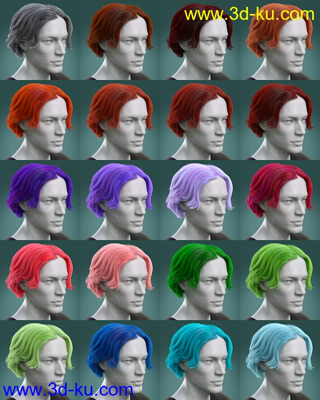 dforce Timothee Hair for Genesis 8 and 8.1 Males and Torment 8.1模型的图片13