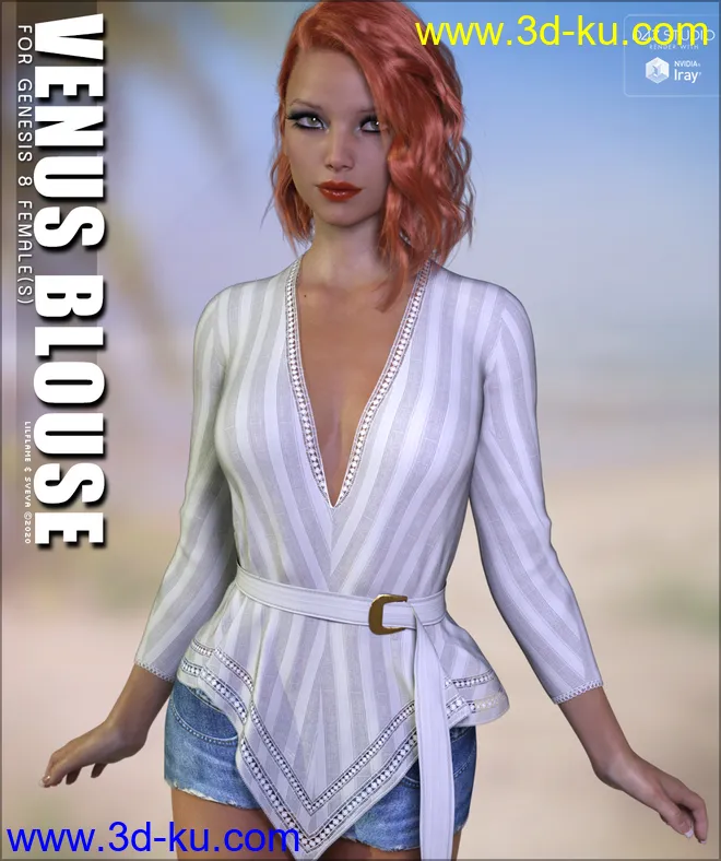 dForce Venus Blouse for Genesis 8 Females模型的图片1